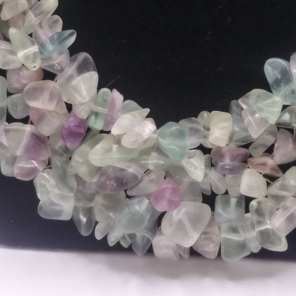 Amethyst and Aquamarine Wide Strand Chip Necklace - Picture 4 of 7